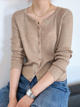 Women Solid Color V-Neck Thin Casual Knit Sweater